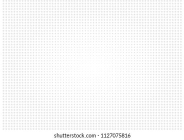 Abstract halftone dotted background. Futuristic grunge pattern, star, circles, shadow.  Gray modern optical pop art texture for posters, sites, business cards, cover, labels mock-up, vintage stickers