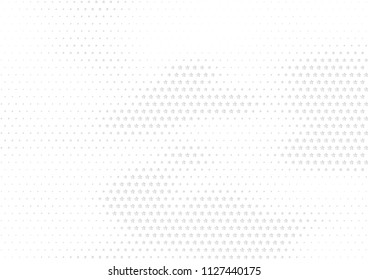 Abstract halftone dotted background. Futuristic grunge pattern, star, circles, shadow.  Gray modern optical pop art texture for posters, sites, business cards, cover, labels mock-up, vintage stickers