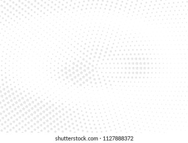 Abstract halftone dotted background. Futuristic grunge pattern, star, circles, shadow.  Gray modern optical pop art texture for posters, sites, business cards, cover, labels mock-up, vintage stickers