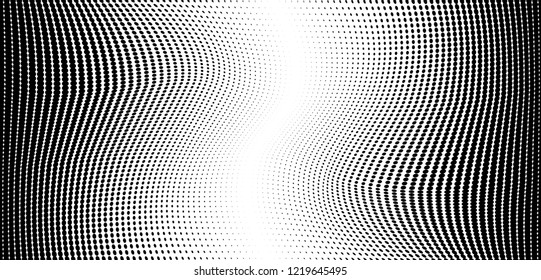 Abstract halftone dotted background. Futuristic grunge pattern, dot, wave. Vector modern optical pop art texture for posters, sites, business cards, cover, labels mock-up, vintage layout