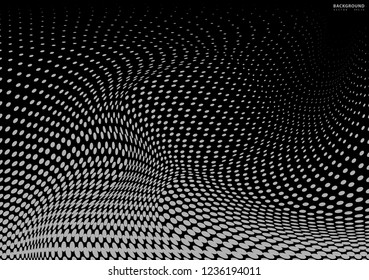 Abstract halftone dotted background. Futuristic grunge pattern, dot, wave. Vector modern optical pop art texture for posters, sites, business cards, cover, labels mock-up, vintage layout