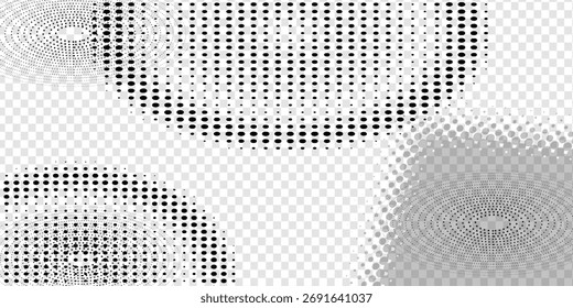 Fundo abstrato pontilhado de meio-tom. Padrão grunge futurista, ponto e círculos.  Textura óptica moderna vetor pop art para cartazes, sites, cartões de visita, capa, cartões postais, etiquetas, layout de adesivos.