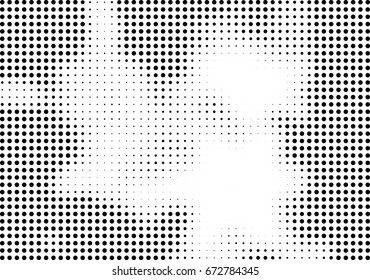Abstract halftone dotted background. Futuristic grunge pattern, dot and circles.  Vector modern optical pop art texture for posters, sites, business cards, cover, postcards, labels, stickers layout.
