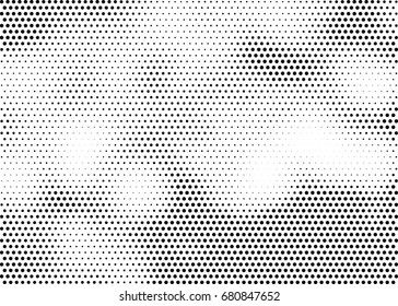 Abstract halftone dotted background. Futuristic grunge pattern, dot, circles.  Vector modern optical pop art texture for posters, sites, business cards, cover, labels mock-up, vintage stickers layout