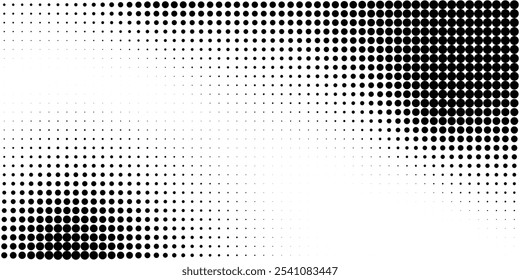 Abstract halftone dotted background. Grain gradient texture background with dots. Noise Stipple pointillism pattern. Sand, grain, grunge stipple effect. Abstract texture, engraved overlay. Vector