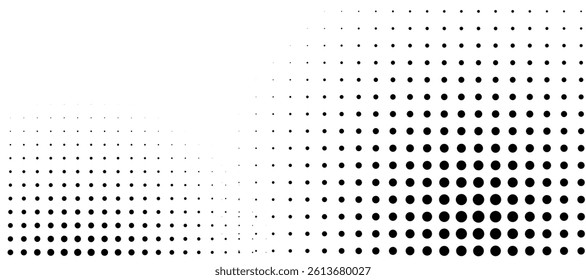 Abstract halftone dotted background. Grain gradient texture background with dots. Noise Stipple pointillism pattern. Sand, grain, grunge stipple effect.