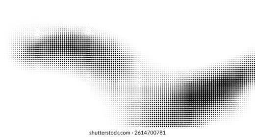 Abstract halftone dotted background. Grain gradient texture background with dots. Noise Stipple pointillism pattern. Sand, grain, grunge stipple effect. Abstract texture, engraved overlay. Vector