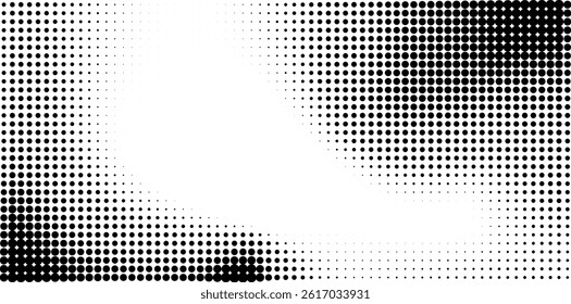 Abstract halftone dotted background. Grain gradient texture background with dots. Noise Stipple pointillism pattern. Sand, grain, grunge stipple effect. Abstract texture, engraved overlay. Vector