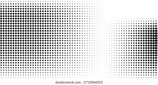 Fundo abstrato pontilhado de meio-tom. Fundo de textura de gradiente de grão com pontos. Padrão de pontilhismo de pontilhado de ruído. Areia, grãos, efeito pontilhado grunge. Textura abstrata, sobreposição gravada. Vetor

