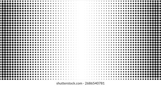 Abstractas fondo punteado de semitono. Patrón monocromático con puntos y círculos.  Vector de textura futurista moderna para carteles, sitios, tarjetas de visita, tarjetas postales de cubierta, diseño de interiores, etiquetas, pegatinas.