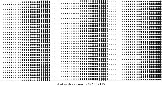 Abstractas fondo punteado de semitono. Patrón monocromático con puntos y círculos.  Vector de textura futurista moderna para carteles, sitios, tarjetas de visita, tarjetas postales de cubierta, diseño de interiores, etiquetas, pegatinas.