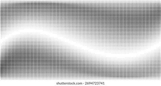 Abstract halftone dotted background. Monochrome futuristic grunge pattern, stars.  Vector modern optical pop art texture for posters, site, postcard, cover, labels, vintage sticker, mock-up layout.