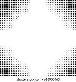 Abstract halftone dotted background. Monochrome pattern with square.  Vector modern futuristic texture for posters, sites, business cards, postcards, interior design, labels and stickers.