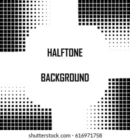 Abstract halftone dotted background. Monochrome pattern with square.  Vector modern futuristic texture for posters, sites, business cards, postcards, interior design, labels and stickers.