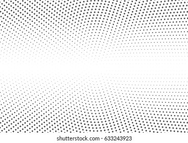 Abstract halftone dotted background. Monochrome pattern with stars.  Vector modern futuristic texture for posters, sites, business cards, postcards, labels and stickers. Design mock-up layout.