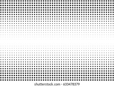 Abstract halftone dotted background. Monochrome pattern with stars.  Vector modern futuristic texture for posters, sites, business cards, postcards, labels and stickers. Design mock-up layout.