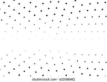 Abstract halftone dotted background. Monochrome pattern with stars.  Vector modern futuristic texture for posters, sites, business cards, postcards, labels and stickers. Design mock-up layout.
