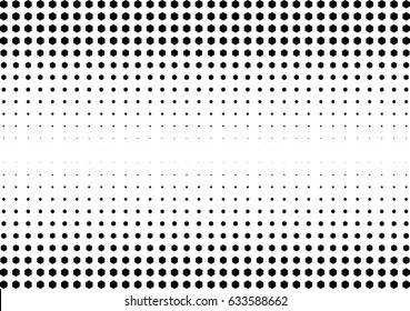 Abstract halftone dotted background. Monochrome pattern with hexagon.  Vector modern futuristic texture for posters, sites, business cards, postcards, labels and stickers. Design mock-up layout.