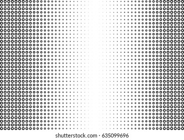 Abstract halftone dotted background. Monochrome pattern with dot, torus, circles.  Vector modern futuristic texture for posters, sites, business cards, postcards, interior design, labels and stickers