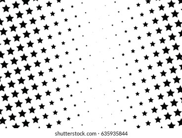 Abstract halftone dotted background. Monochrome pattern with stars.  Vector modern futuristic texture for posters, sites, business cards, postcards, labels and stickers. Design mock-up layout.