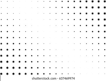 Abstract halftone dotted background. Monochrome pattern with stars.  Vector modern futuristic texture for posters, sites, business cards, postcards, labels and stickers. Design mock-up layout.