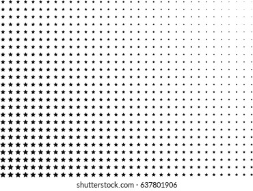 Abstract halftone dotted background. Monochrome pattern with stars.  Vector modern futuristic texture for posters, sites, business cards, postcards, labels and stickers. Design mock-up layout.