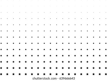 Abstract halftone dotted background. Monochrome pattern with stars.  Vector modern futuristic texture for posters, sites, business cards, postcards, labels and stickers. Design mock-up layout.