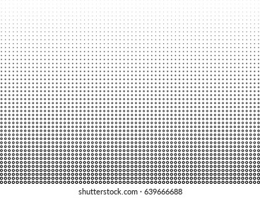 Abstract halftone dotted background. Monochrome pattern with dot, torus, circles.  Vector modern futuristic texture for posters, sites, business cards, postcards, interior design, labels and stickers