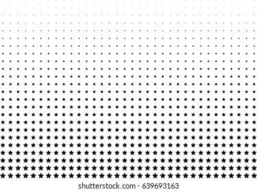 Abstract halftone dotted background. Monochrome pattern with stars.  Vector modern futuristic texture for posters, sites, business cards, postcards, labels and stickers. Design mock-up layout.