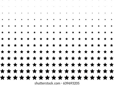 Abstract halftone dotted background. Monochrome pattern with stars.  Vector modern futuristic texture for posters, sites, business cards, postcards, labels and stickers. Design mock-up layout.