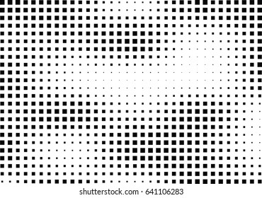 Abstract halftone dotted background. Monochrome pattern with square.   