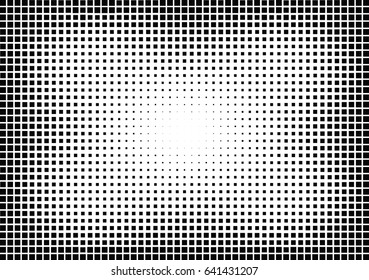 Abstract halftone dotted background. Monochrome pattern with square.  Vector modern futuristic texture for posters, sites, cover, business cards, postcards, interior design, labels and stickers.