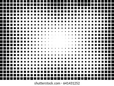 Abstract halftone dotted background. Monochrome pattern with square.  Vector modern futuristic texture for posters, sites, cover, business cards, postcards, interior design, labels and stickers.