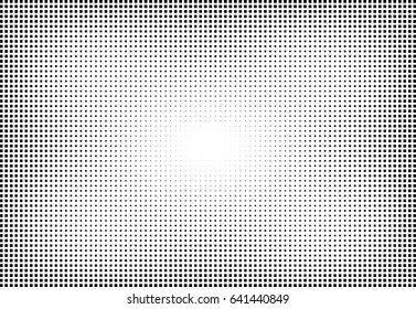 Abstract halftone dotted background. Monochrome pattern with square.  Vector modern futuristic texture for posters, sites, cover, business cards, postcards, interior design, labels and stickers.