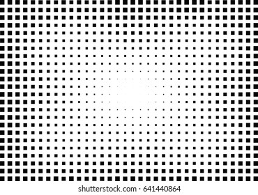 Abstract halftone dotted background. Monochrome pattern with square.  Vector modern futuristic texture for posters, sites, cover, business cards, postcards, interior design, labels and stickers.