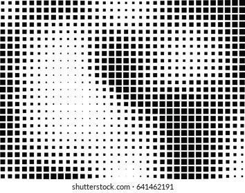 Abstract halftone dotted background. Monochrome pattern with square.  Vector modern futuristic texture for posters, sites, cover, business cards, postcards, interior design, labels and stickers.