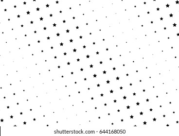 Abstract halftone dotted background. Monochrome pattern with stars.  Vector modern futuristic texture for posters, sites, business cards, postcards, labels, cover, stickers. Design mock-up layout.