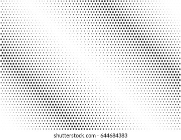 Abstract halftone dotted background. Monochrome pattern with stars.  Vector modern futuristic texture for posters, sites, business cards, postcards, labels, cover, stickers. Design mock-up layout.