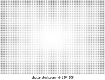 Abstract halftone dotted background. Monochrome pattern with stars.  Vector modern futuristic texture for posters, sites, business cards, postcards, labels and stickers. Design mock-up layout.