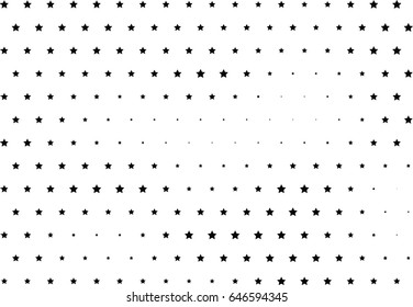Abstract halftone dotted background. Monochrome pattern with stars.  Vector modern futuristic texture for posters, sites, business cards, postcards, labels and stickers. Design mock-up layout.
