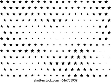 Abstract halftone dotted background. Monochrome pattern with stars.  Vector modern futuristic texture for posters, sites, business cards, postcards, labels and stickers. Design mock-up layout.