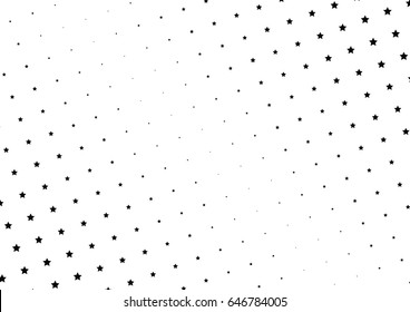 Abstract halftone dotted background. Monochrome pattern with stars.  Vector modern futuristic texture for posters, sites, business cards, postcards, labels and stickers. Design mock-up layout.