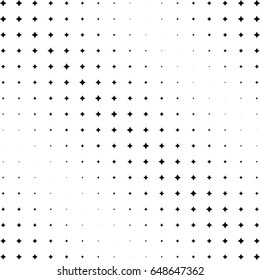 Abstract halftone dotted background. Monochrome pattern with stars.  Vector modern futuristic texture for posters, sites, business cards, postcards, labels, cover, stickers. Design mock-up layout.