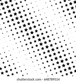 Abstract halftone dotted background. Monochrome pattern with stars.  Vector modern futuristic texture for posters, sites, business cards, postcards, labels, cover, stickers. Design mock-up layout.