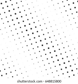 Abstract halftone dotted background. Monochrome pattern with stars.  Vector modern futuristic texture for posters, sites, business cards, postcards, labels, cover, stickers. Design mock-up layout.