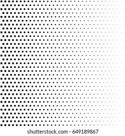 Abstract halftone dotted background. Monochrome pattern with stars.  Vector modern futuristic texture for posters, sites, business cards, postcards, labels, cover, stickers. Design mock-up layout.