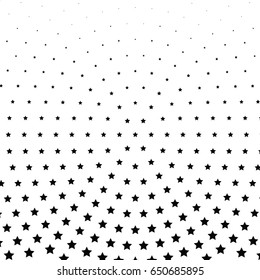 Abstract halftone dotted background. Monochrome pattern with stars.  Vector modern futuristic texture for posters, sites, business cards, postcards, labels, cover, stickers. Design mock-up layout.
