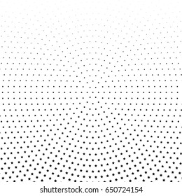 Abstract halftone dotted background. Monochrome pattern with stars.  Vector modern futuristic texture for posters, sites, business cards, postcards, labels, cover, stickers. Design mock-up layout.