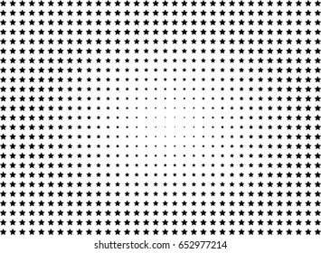 Abstract halftone dotted background. Monochrome pattern with stars.  Vector modern futuristic texture for posters, sites, business cards, postcards, labels, cover, stickers. Design mock-up layout.