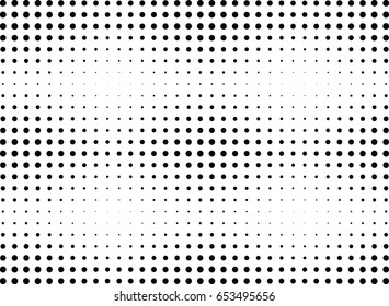 Abstract halftone dotted background. Monochrome pattern with dot and circles.  Vector modern futuristic texture for posters, sites, business cards, cover postcards, interior design, labels, stickers.